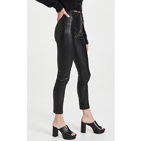Free People Spitfire Stacked Faux Leather Skinny Pants - Blaque - Picture 4 of 7
